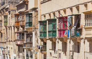 Colorful Balconies in Valletta