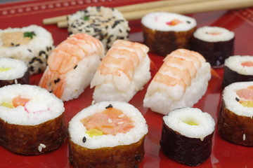 appetizing  portion sushi
