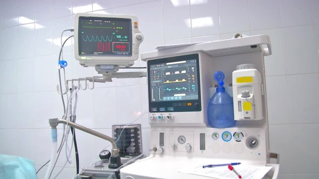Medical equipment. Ultrasound machine in a modern operating laboratory.
