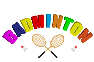 Vector set of badminton racket and shuttles