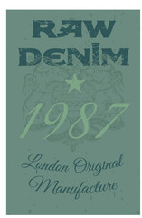 Fototapeta premium London original manufacture clothing tag, for retail business, denim or other product.