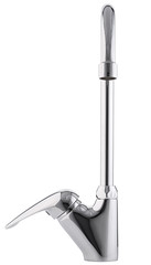 Mixer cold hot water. Modern faucet  bathroom.  Kitchen tap  . Isolated  white background. Front view.