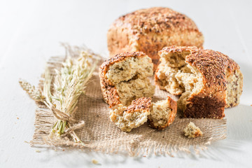Healthy and delicious bread with wheat and crumble