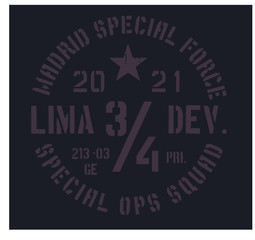 Fototapeta na wymiar Madrid military badge, realistic looking military typography for t-shirt, poster, print.