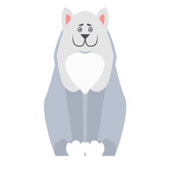 Cute Dog Seating Cartoon Flat Vector Icon