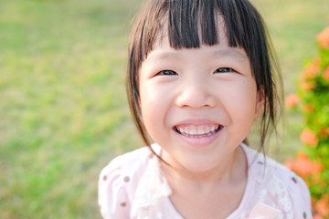 cute girl smile happily