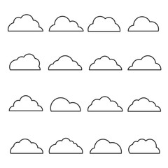 Cloud line icon set