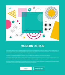 Modern Design of Web Poster with Buttons Vector