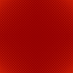 Red geometric halftone circle pattern background - vector graphic design from rings in varying sizes