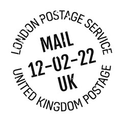London postage stamp. Realistic looking stamp with city name.