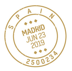 Madrid postage stamp. Realistic looking stamp with city name.