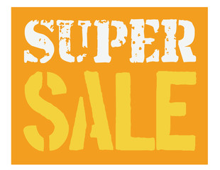 Super sale typographic poster. Design for retail business, print and web.