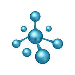 3D realistic Molecule icon. Dna sign. biotechnology logo. Vector illustration.