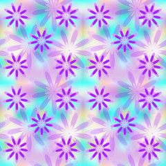 Seamless background with a floral pattern in a violet tone.  Delicate background pattern in pastel colors