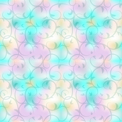 Fototapeta na wymiar Seamless background with floral ornament on a multicolored background of pastel tones 