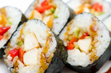 sushi rolls, macro