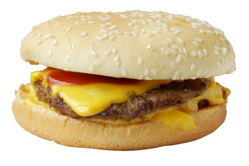 Cheeseburger isolated die cut keep path