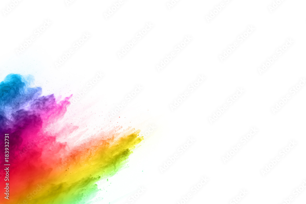 Canvas Prints abstract powder splatted on white background,freeze motion of color powder exploding/throwing color 