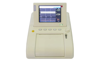 Fototapeta premium Isolated Non stress test monitor which shows the fetus and mother heart and stress rate