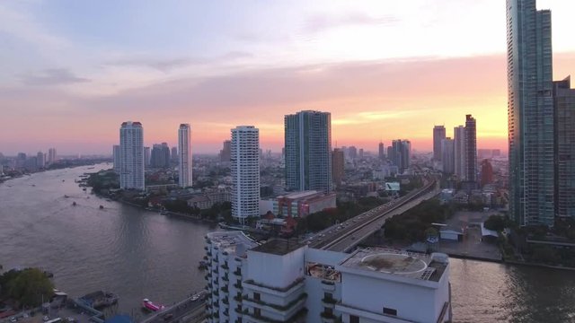 Bangkok city view aerial