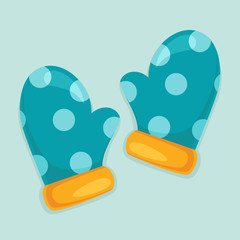 Kitchen Gloves Vector Illustration