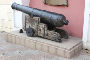Old cannon with cores