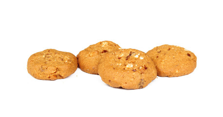 Oatmeal raisin cookie isolated on a white background