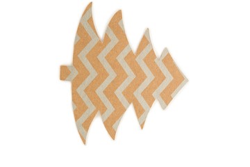 Handmade christmas tree on white background