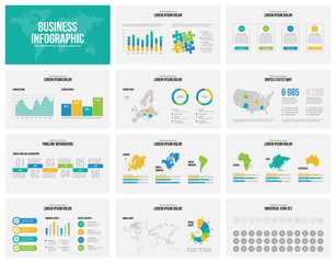 Fototapeta na wymiar Presentation slides business vector template with maps.