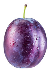 Plum with water drops. File contains clipping path.