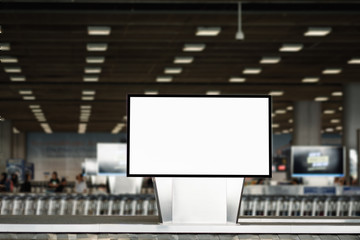 blank advertising billboard at airport