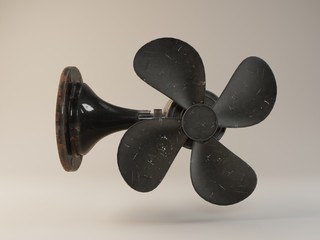 Visualization of the metal fan 3D illustration