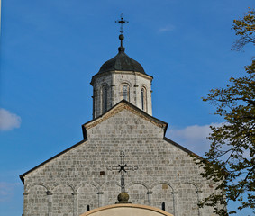 Fototapeta na wymiar Main stone church in monastery Kovilj, Serbia