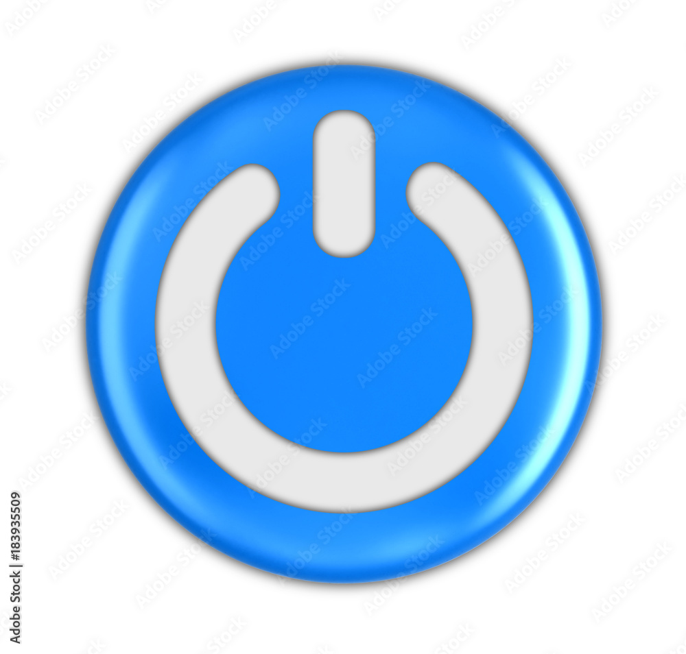 Poster button with on. image with clipping path