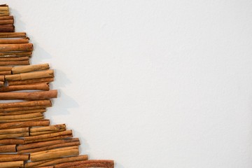 Christmas tree made from cinnamon sticks