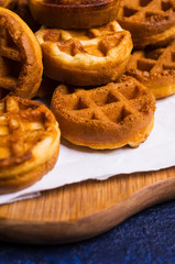 Traditional round Belgian waffles