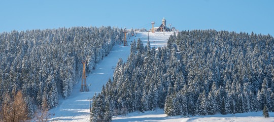 Blick auf den Fichtelberg