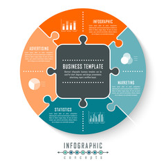 Infographic timeline circle template can be used for chart, diagram, web design, presentation, advertising, history. Vector infographic illustration