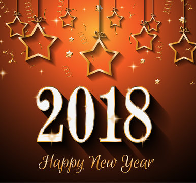 2018 Happy New Year Background for your Seasonal Flyers and Greetings Card