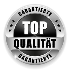 Fototapeta premium Garantierte Top Qualität - Schwarzer Siegel mit silbernem Rand