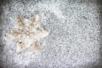 decorative snowflake on the snow for the holidays Christmas and new year