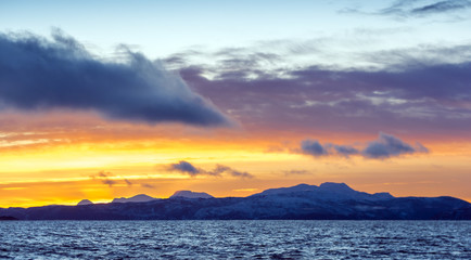 sunset in the North sea,Tromso