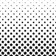 Black white pentagram star pattern background - vector illustration