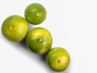 Fresh lemon isolated on white background.