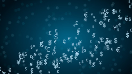 Abstract network with currency sign
