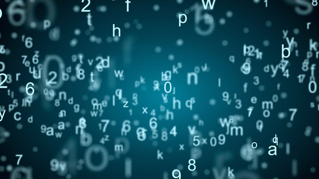 Image of Abstract network with letters