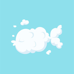 Silhouette of flying fish in cloud shape. Cartoon kids style. Aquatic animal. Flat vector design for print, postcard or children s story book
