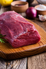 Raw beef steak