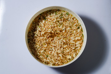 Instant noodles are easy to eat.