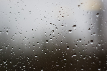raindrops on the window glass